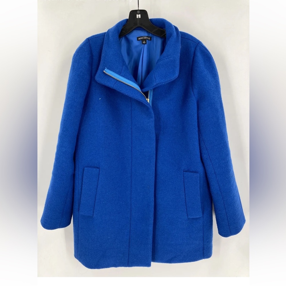 J. Crew Women's Wool Cocoon Coat Stadium Cloth blue